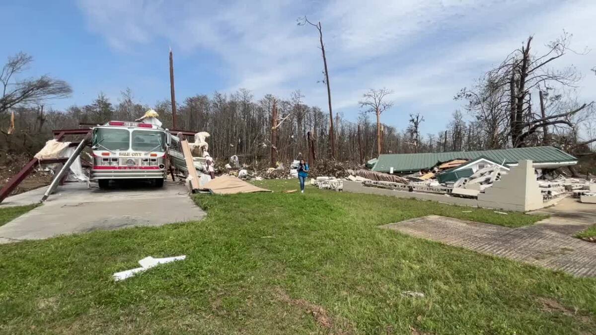 Mitchell County tornado damage — roofs destroyed in Sale City